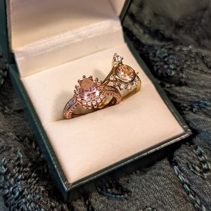 Fragrant Jewels Bundle of 2 Rings, Pink and Gold, Size 5